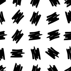 Seamless pattern with black marker scribbles