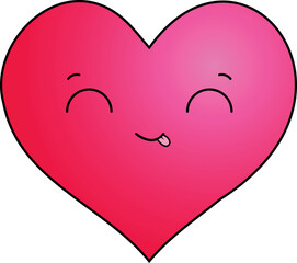 Digital png illustration of pink smiling heart on transparent background