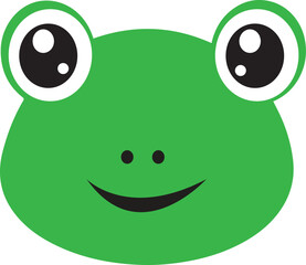 Frog face vector art illustration.