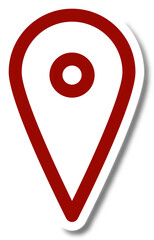 Digital png illustration of white and red map point with copy space on transparent background