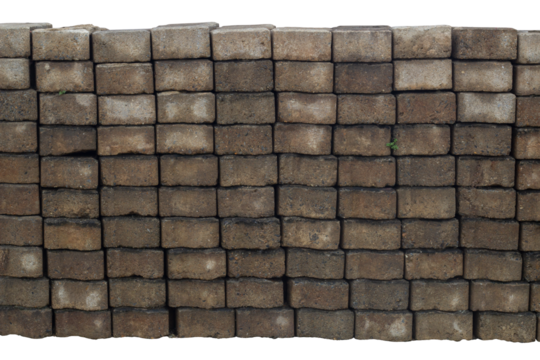 Stack brick block worms isolated on white background included clipping path.