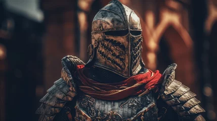 Fotobehang Man in knight armor © Zemon