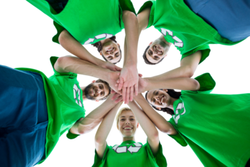 Digital png photo of smiling diverse group of people holding hands on transparent background