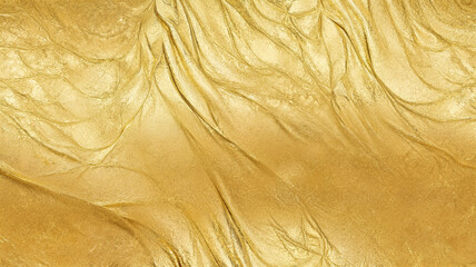 Gold foil texture background with highlights and uneven surface - obrazy, fototapety, plakaty