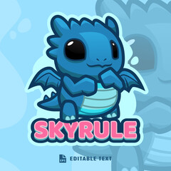 Cute Dragon Logo Cartoon Character