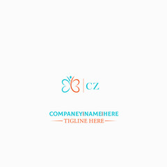 CZ letter logo design in 3 style. CZ polygon, circle, triangle, hexagon, flat and simple style with black and white color variation letter logo set in one artboard. CZ