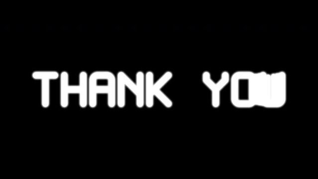 Thank you animation with echo effect using white neon color and alpha channel.