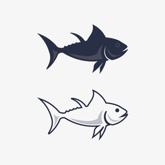 Fish abstract icon design logo template,Creative vector symbol of fishing club or online shop.