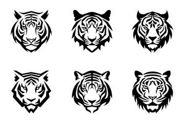tiger head vector logo illustration design collection