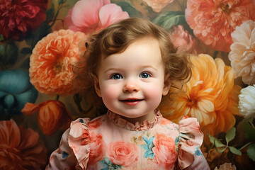 Studio portrait of cute little baby infant smiling on different colours background - obrazy, fototapety, plakaty