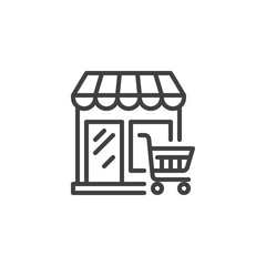 Supermarket store line icon © alekseyvanin