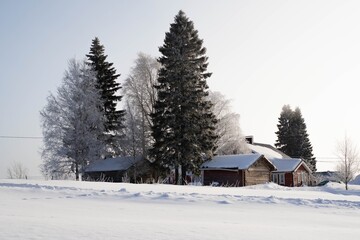 house in the snow