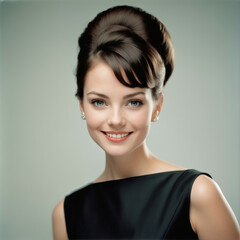 1960s studio portrait of an elegant young woman