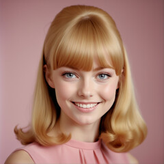 1960s studio portrait of an elegant young woman