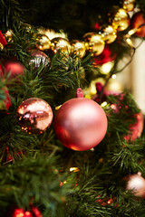 christmas tree with ornaments, christmas decoration	