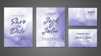 Wedding invitation with abstract watercolor background