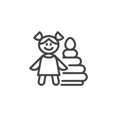 Baby toys line icon