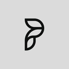 Minimalist letter P logo