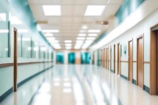 Blur image background of corridor in hospital.