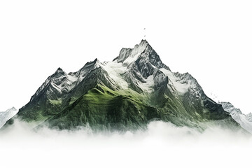 A mountain peak on a white background