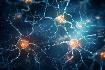 Neurons seen under a microscope