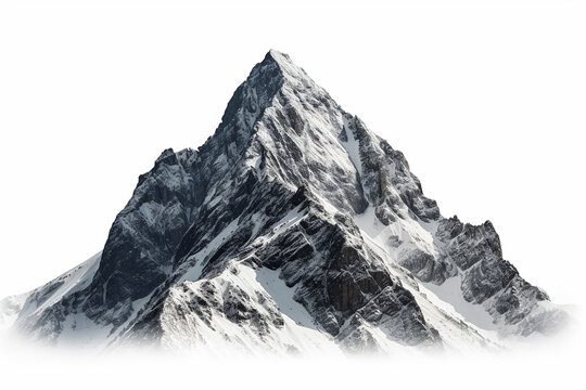A mountain peak on a white background