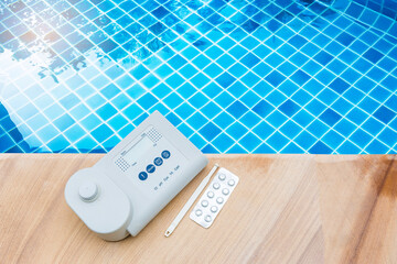 Quality water analysis tool, measure chlorine and pH, pH testing with water photometer 