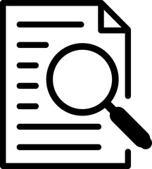 Case study vector icon on white background.