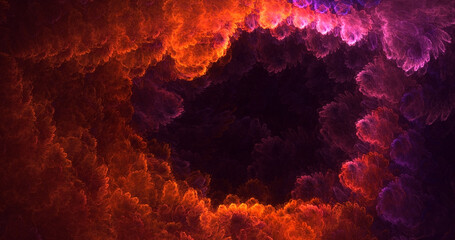 3D manual rendering abstract fractal light background