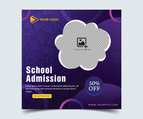 school admission template, instagram post, school admission post, vector design, Admission Poster