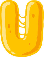 Cheese Melted Alphabet U