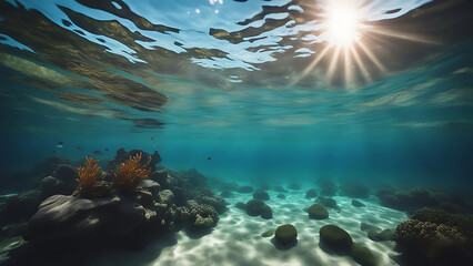 Fototapeta na wymiar Underwater scene with reef
