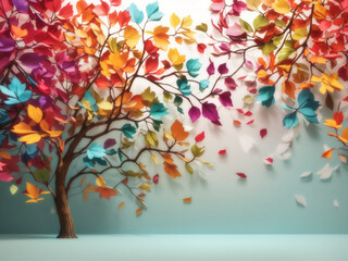abstract autumn tree, ai generative