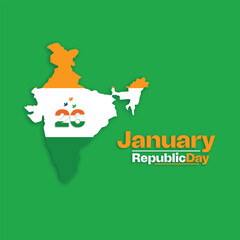 Republic day simple post design with Indian map