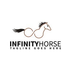 Fototapeta na wymiar infinity horse line logo template