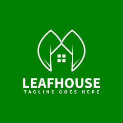 eco house logo template , leaf house logo template , green house logo template
