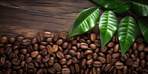 Obraz premium coffee beans in background, generative AI