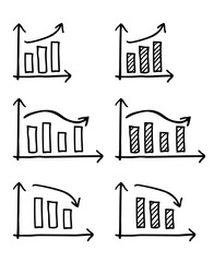 business and finance chart diagram, simple vector hand draw sketch doodle