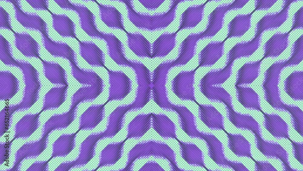Leinwandbilder Moving smooth repeating neon color pattern. 3d rendering loop animation HD