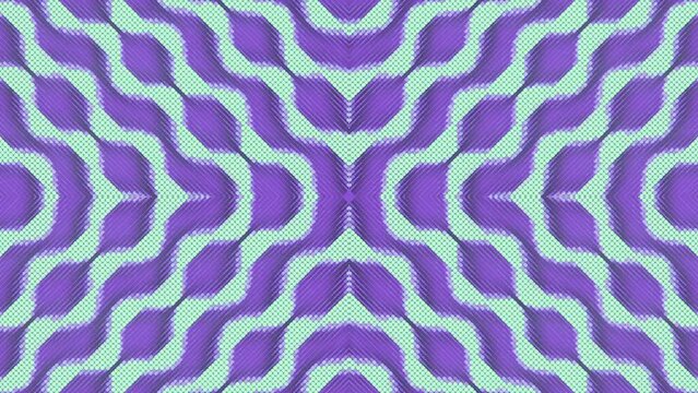 Moving smooth repeating neon color pattern. 3d rendering loop animation HD