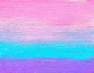 Abstract and colorful pastel acrylic painting background with brush strokes. Contemporary art hand drawn backdrop. Modern color gradation artwork. Suitable for wall decoration, poster, or banner.