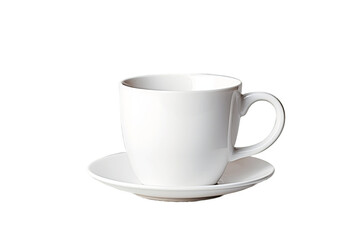 Porcelain Coffee Cup Isolated on Transparent Background Generative AI