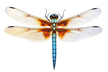 Graceful Insect: Dragonfly Isolated on Transparent Background Generative AI