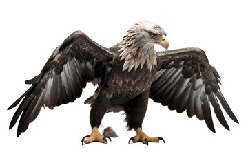 Majestic Bird: Eagle Isolated on Transparent Background Generative AI