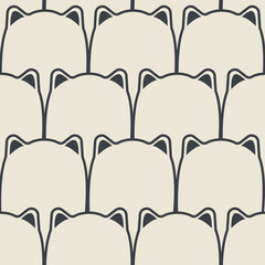 Obraz premium Silhouettes of gray cats create a cute modern seamless pattern with pets for textiles. 