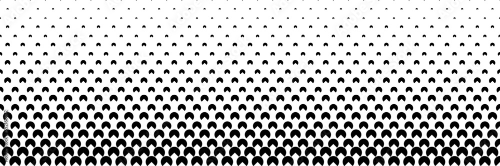 Poster horizontal black halftone of three quarters design for pattern and background.