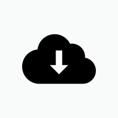 Cloud Download Icon. Universal Interface Symbol - Vector.