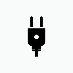 Electric Icon.  Electrical Plug Symbol Within Glyph Style - Vector.