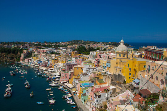 landscape of Marina Corricella at Procida