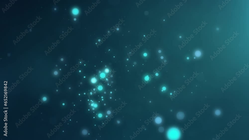 Aufkleber 3d blue particles rendering random movement and glow glitter sparkle. abstract background conceptual